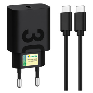 Carregador 30W P/ Motorola Turbo Tipo C G05 G06 G24 EDGE 30 G14 G04 E7 E40 G52 G82 EDGE 50 FUSION