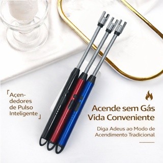 Isqueiro Elétrico Recarregável USB Para Fogão Churrasqueira Velas Acendedor Eletrica