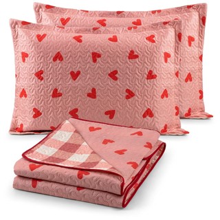 Kit Cobre Leito Casal 3 Peças Dupla Face Bouti 170 Fios Estampado Cama Box