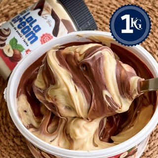 Creme Ganache Chocolate Branco e avelã 1kg  - Doces no pote tipo Nutella