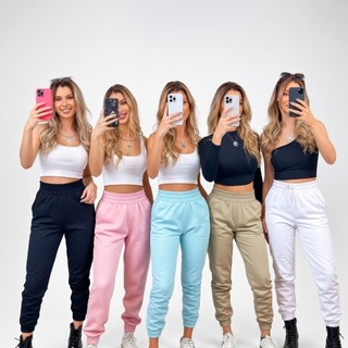 KIT 2 Calça de Moletom  Feminina - Calça de moletom peluciada feminina - Calça adulto feminino