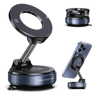 Suporte Veicular Magnético para Celular com Ventosa a Vácuo Rotação 360°