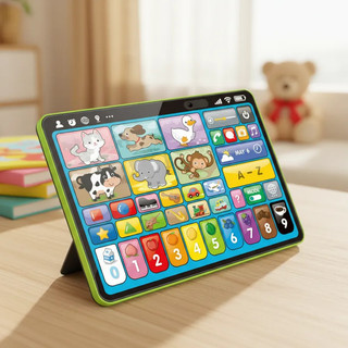 Tablet Infantil Interativo Alfabetização 3 Idiomas Educacional Com Música e Sons Inglês Espanhol Português