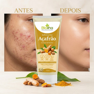 Esfoliante de Açafrão - Foliculite, Clareamento, Trata Acne, Espinhas 150ml