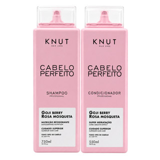 Knut Cabelo Perfeito Goji Berry Rosa Mosqueta Shampoo Nutrição 750ml Condicionador Hidratação 550ml