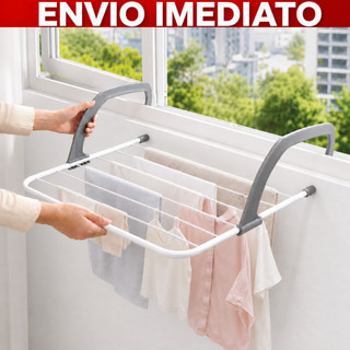 Varal Portátil De Porta Janela Sacada Para Apartamento Dobrável Ajustável Resistente sem Furação