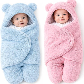 Saco de Dormir Bebe Ursinho com Sherpa Inverno Menina e Menino Charutinho Enrolar o Bebe | 2 CORES