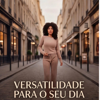 Conjunto Feminino Tricot Blusa e Calça Pantalona Inverno Moda Tricô Mousse