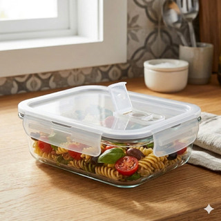 Pote De Vidro 700 ml Hermético Transparente Freezer Micro-ondas Forno Com Travas e Respiro