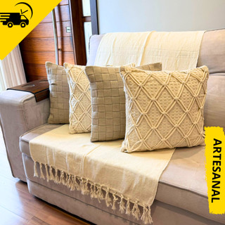 Peça - Capa de Almofada  Premium  Algodão Artesanal Premium Elegante, Decoração Sala,Sofá ou cama