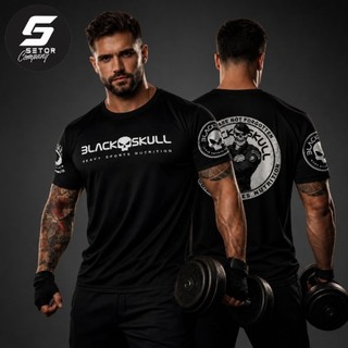 Camiseta Dry Fit - Modelo Bl4ck Skull, Academia, Corrida, CrossFit, respirável e leve