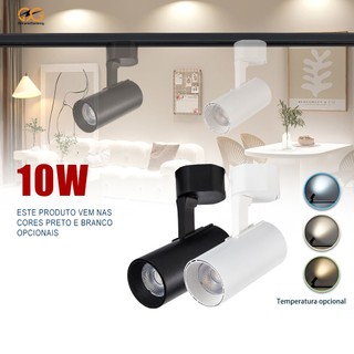 Kit Spot LED Trilho Eletrificado 10W Cor Preto/Branco +Trilho | Bivolt Luz Frio/Neutro/Quente
