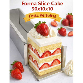 Forma Slice Cake 30x10x10 Formas Bolo Retangular Assadeira de Alumínio Formas Fatia Perfeita