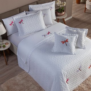 Cobre Leito Cama Casal Queen Estampado Matelado 400 Fios Aveludado