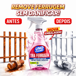 Tira Ferrugem Uno Clean 500Ml Profissional Inox Metal Azulejo Rejunte Piso Oxidacao Ferragens