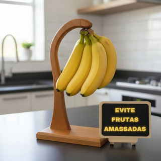 Fruteira Mesa Gancho Suporte Para Pendurar Bananas Uvas Frutas  Multiuso Madeira Cozinha Fondue