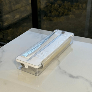 Suporte Organizador e Cortador de Rolos Clear Branco