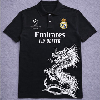 Camisa Polo UEFA Champions League Manga Curta Estampa Frente