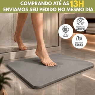 Tapete Antiderrapante Impermeavel Pedra Diatomacea 60x40cm