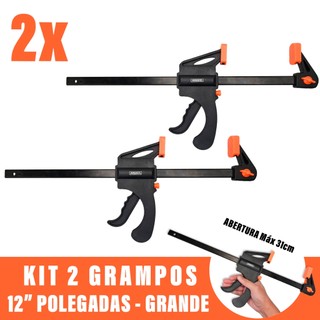 Kit 2 Grampos Sargento Engate Rápido Tipo F 12" Pol Reforçado Marceneiro Arsenal