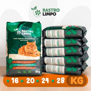Areia 16 a 28 Kg Biodegradável Grãos Finos Rastro Limpo Premium Torrões Firmes para Gatos