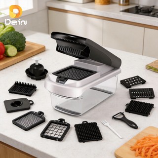 Cortador de Legumes Multifuncional com Recipiente – 15 Peças