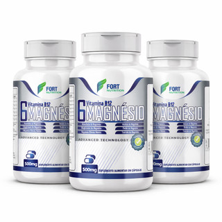 6 Magnésio + Metilcobalamina (Vitamina B12) - Produto Premium - 500mg - 60 Cápsulas  Envio Rápido