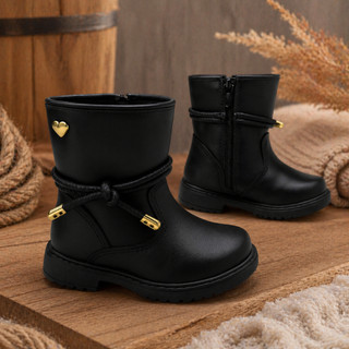 Bota Coturno Infantil Menina Bebê Cano Médio Confortável Casual Country Menina Estilosa Junina