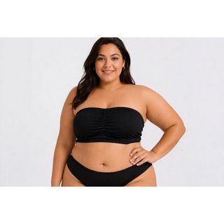 Top Faixa Plus Size com Bojo Removível Sem Alça Confortável Moda Feminina
