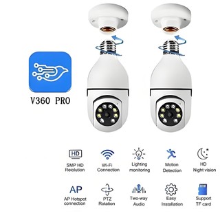Câmera Segurança Prova D'água Infravermelho Lâmpada Externa 360 Sem Fio Wifi 2.4G G4