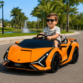 Carro Eletrico Bandeirante Lamborghini Sian 12V Controle Laranja