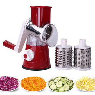 Cortador de legumes 3 em 1, cilindro manual, ralador de queijo, cortador em tiras, acessório de cozinha versátil - U11