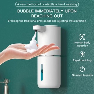 Saboneteira Automática com Sensor Infravermelho 350ml Recarregável para Sabonete Líquido Detergente Espuma