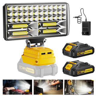 Luz LED Portátil 8" Recarregável, Dobrável, 48V,  Alta Lumino, Para Trabalho