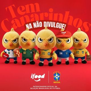 Pelúcia Canarinhos Ifood da Copa Fifa 2026 Edição Limitada