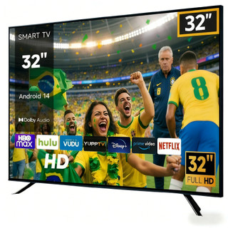 Smart Tv 32'' LED HD Android 14 Hdmi Usb Wi-fi Dolby Audio 110V-220V