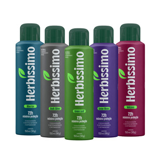 Kit Desodorante Antitranspirante Aerossol Herbíssimo Fragrâncias Variadas 150Ml (5 unidades)