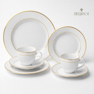 aparelho de jantar 42 peças Jogo de Jantar Porcelana Pratos de Porcelana para Jantar Majesty Gold