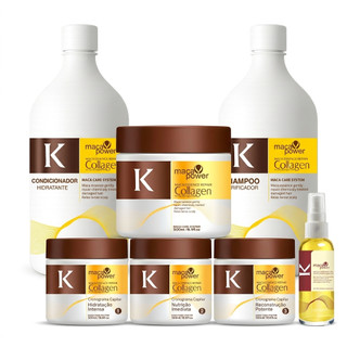 Kit Karse Completo com 7 Produtos – Cronograma Capilar + Máscara 500g, Shampoo 1L, Condicionador 1L  Reparador 50ml