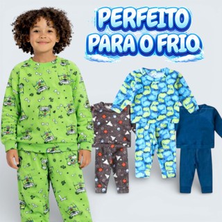 Kit 4 Peças Soft Roupa Infantil Menino Inverno Masculino Quentinho 1 a 8