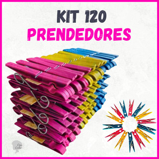Kit 12 a 120 unidades Prendedor Pregador de Roupas Plástico Reforçado – Cores Sortidas – Varal