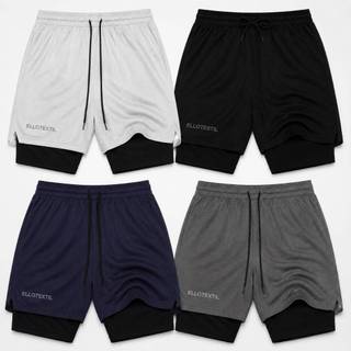 Kit 3 Shorts 2 em 1 PLUS Masculino Iron Bull Dry Corrida e Academia com Forro de Compressão