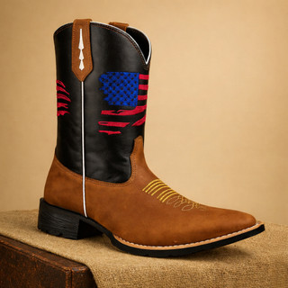 Bota Texana Country Americana Masculina em Couro Cowboy Rodeios Moda Country Western Promoção
