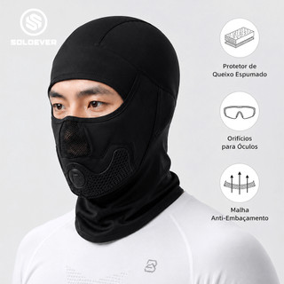Balaclava Ciclismo Protetor de Queixo Amortecedor Máscara Esportiva Respirável Anti-Embaçamento Orifício Óculos Mountain