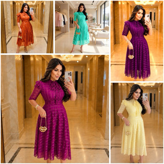 vestido midi tule acetinado elegante romântico - roxo luxo - laranja elegante - amarelo pastel- fúcsia