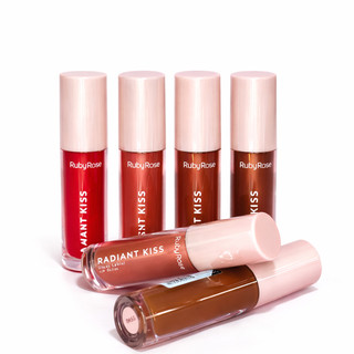 GLOSS LABIAL RUBY ROSE Radiant Kiss Brilho Intenso Luminoso Não Pegajoso Hidratante RK