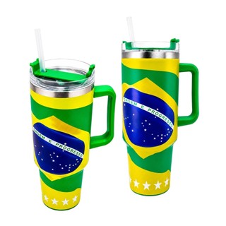 Copo Térmico Brasil 1,2L Com Alça | Caneca Bandeira do Brasil Premium