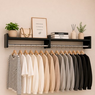 Kit 2 Cabideiro de Parede Closet Arara de Roupas  Quarto