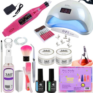 Kit Alongamento Unha Gel Fibra Manicure Completo Lixadeira Caneta Profissional MOLDE F1