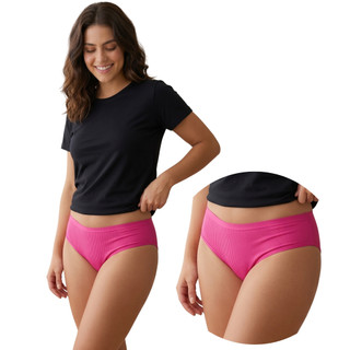 Kit com 3/5/7 Calcinhas Caneladas Conforto Importadas – Super Conforto e Cintura Alta!
